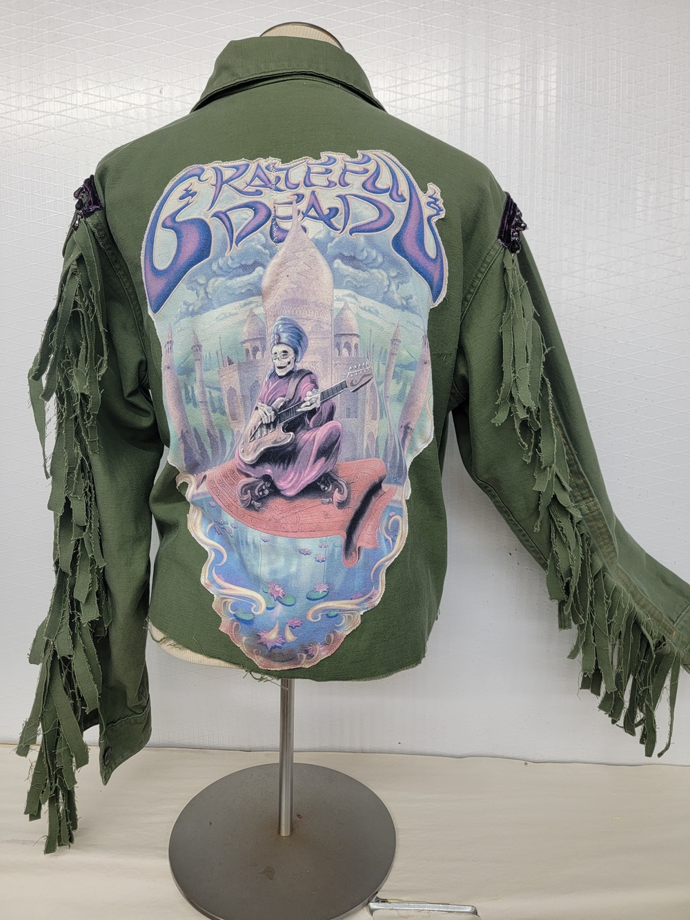 Grateful Dead US Army Military Fringe Jacket - Upcycled